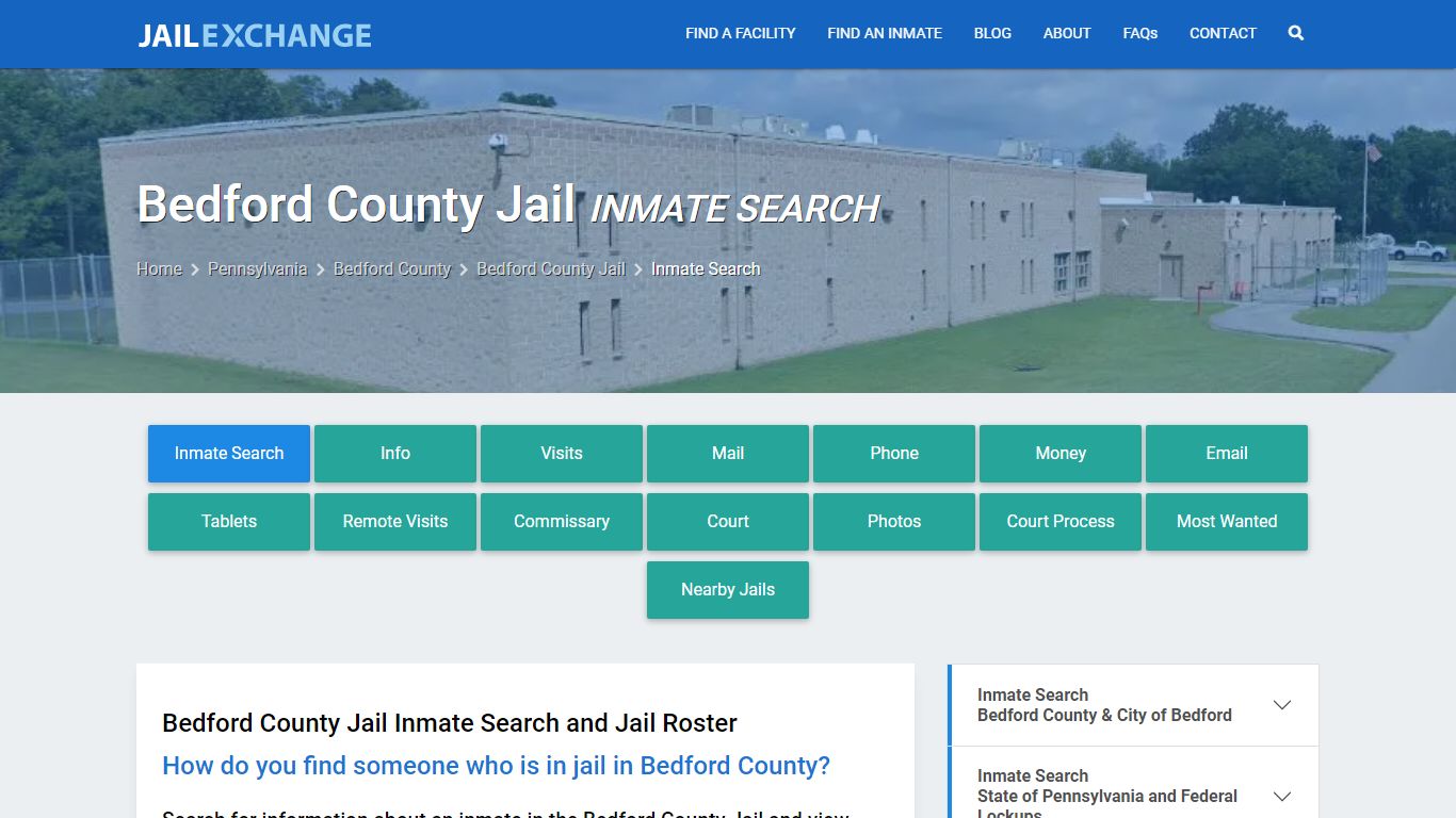Inmate Search: Roster & Mugshots - Bedford County Jail, PA - Jail Exchange